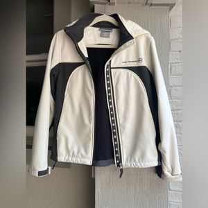 Free country soft shell winter coat grey/off-white S